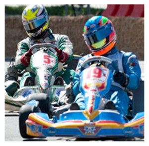 Two go kart racers at the Streets of Lancaster Grand Prix