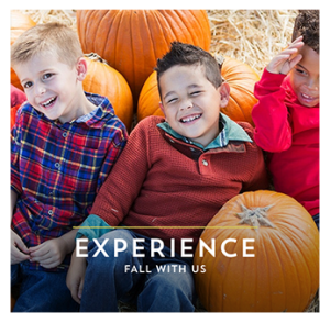 Three children with pumpkins at Antelope Valley Mall
